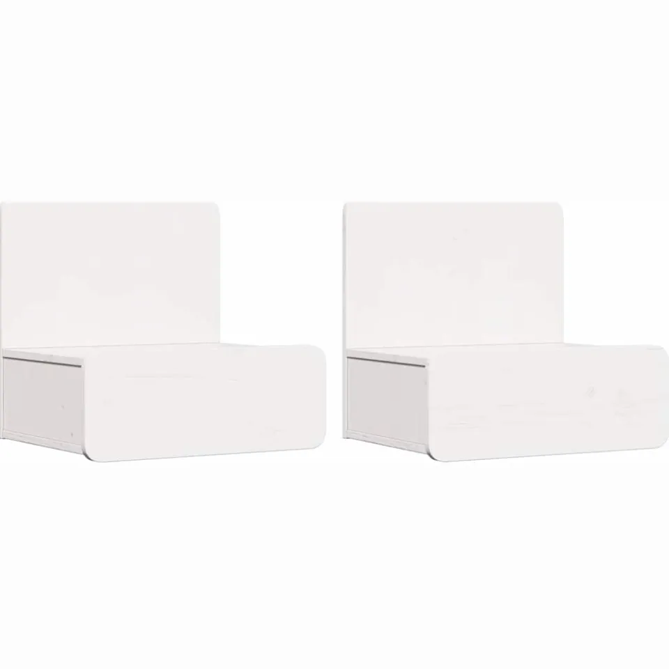 vidaXL Nachtkastje 2 st Wit 44 x 32,5 x 40 cm Massief grenenhout, foto 3