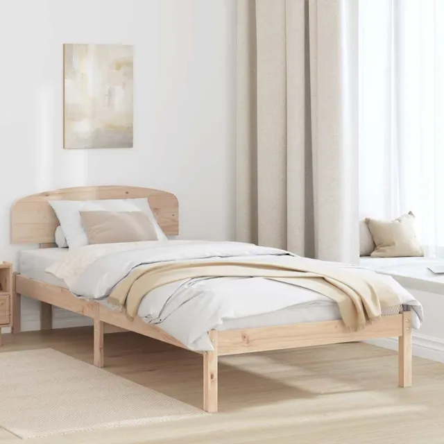 vidaXL Bedframe met hoofdeinde Naturel 80 x 200 cm Massief grenenhout
