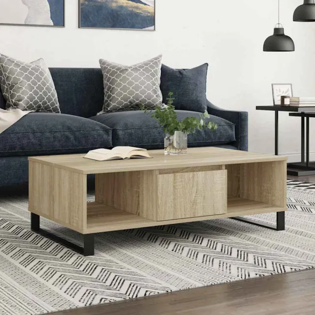 vidaXL Salontafel 104x60x35 cm bewerkt hout sonoma eikenkleurig, foto 2