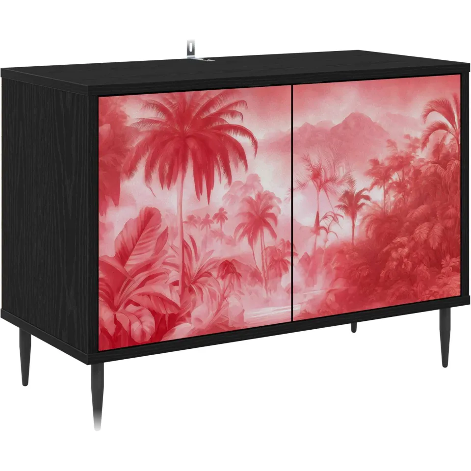 vidaXL Tv-meubel AACHEN 69 x 33 x 50,5 cm Zwart eiken Bewerkt hout, foto 3