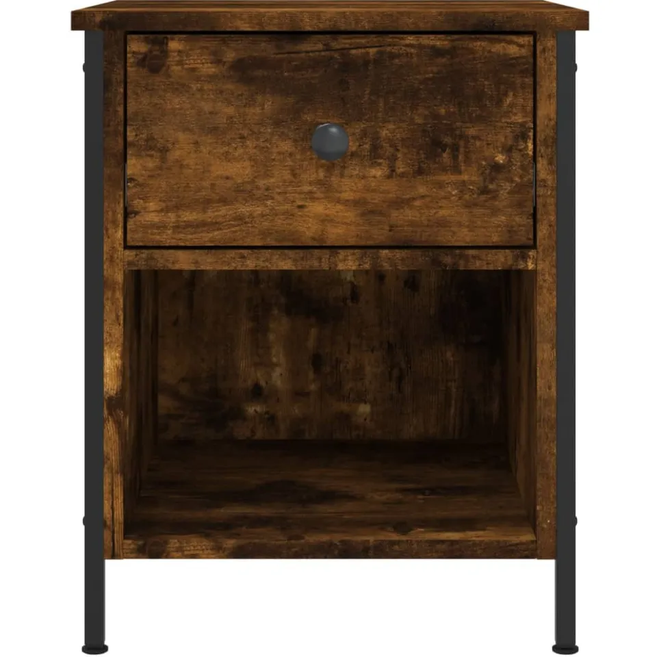 vidaXL Nachtkastje 40x42x50 cm bewerkt hout gerookt eikenkleurig, foto 4