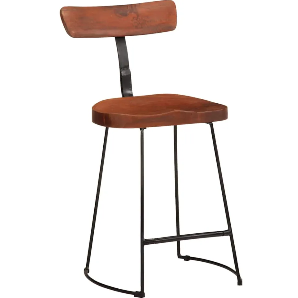 vidaXL Barkrukken 2 st 49x43x79 cm massief mangohout bruin, foto 3