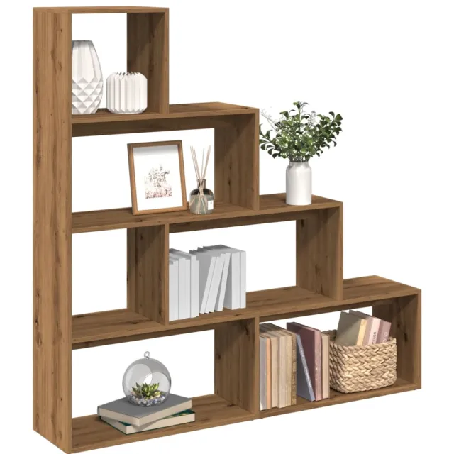 vidaXL Kamerscherm / boekenkast 143,5x29x143,5 cm hout artisanaal eik Bruin