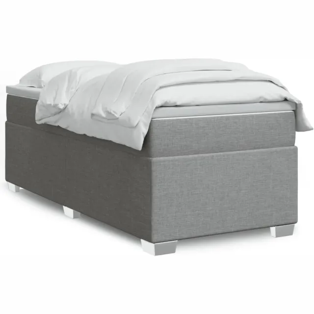 vidaXL Boxspring met matras stof lichtgrijs 80x200 cm grijs