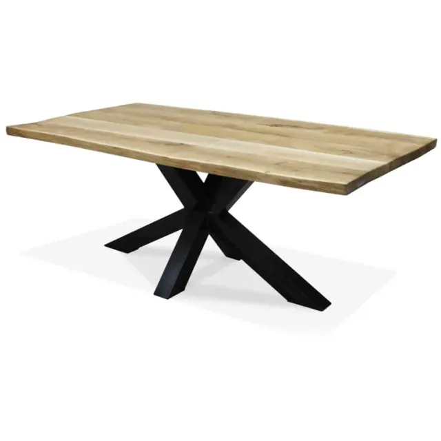 Eikenhouten boomstamtafel Wingo met matrix poot