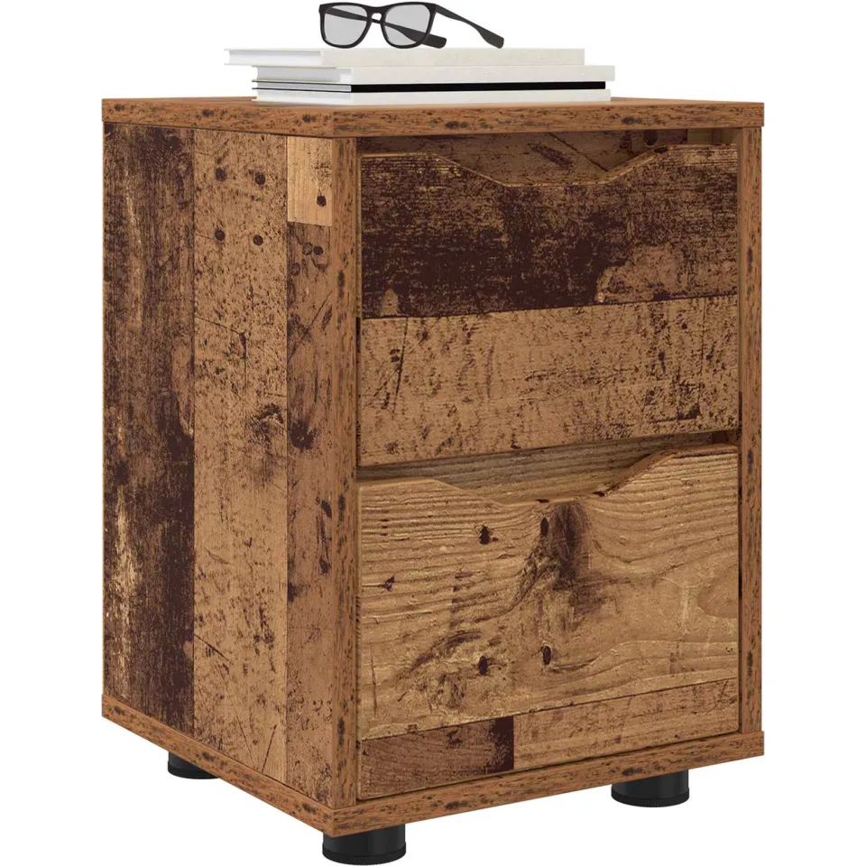 vidaXL Nachtkastje Oud Hout 30,5 x 30 x 43 cm Bewerkt hout Bruin