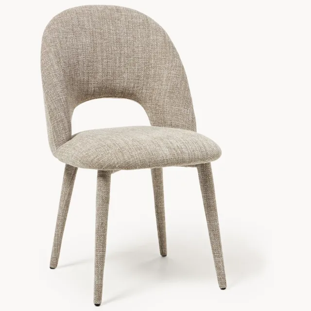 Westwing Collection Gestoffeerde stoel Rachel Beige