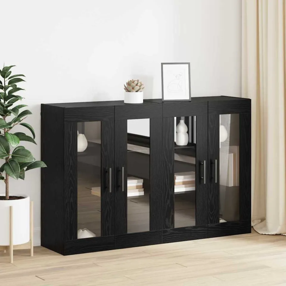 vidaXL Wandgemonteerde Kasten 2 st Zwart eiken 69,5 x 34 x 90 cm, foto 4