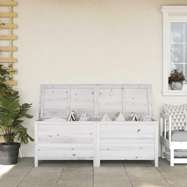 vidaXL Tuinbox 150x50x56,5 cm massief vurenhout wit, foto 2