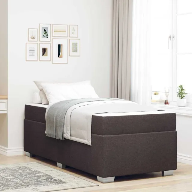 vidaXL Bedframe met matras Donkerbruin 80 x 200 cm Stof