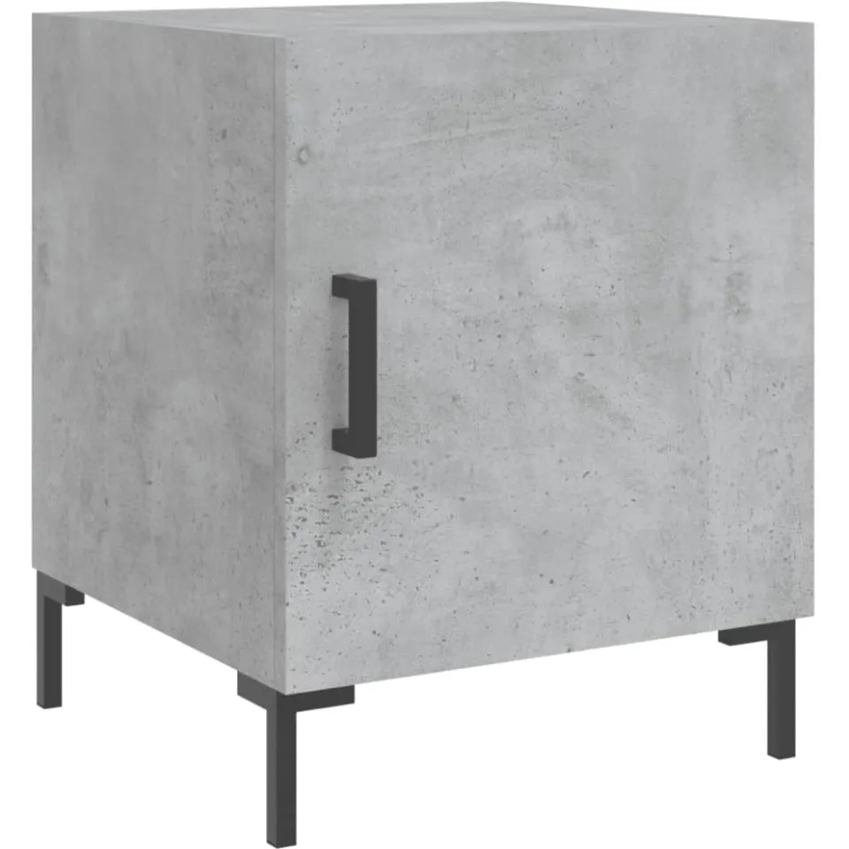 vidaXL Nachtkastjes 2 st 40x40x50 cm bewerkt hout betongrijs grijs, foto 3