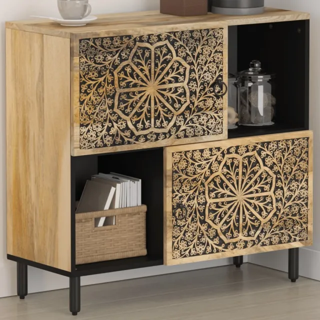 vidaXL Bijzetkast 80x33x75 cm massief mangohout Bruin