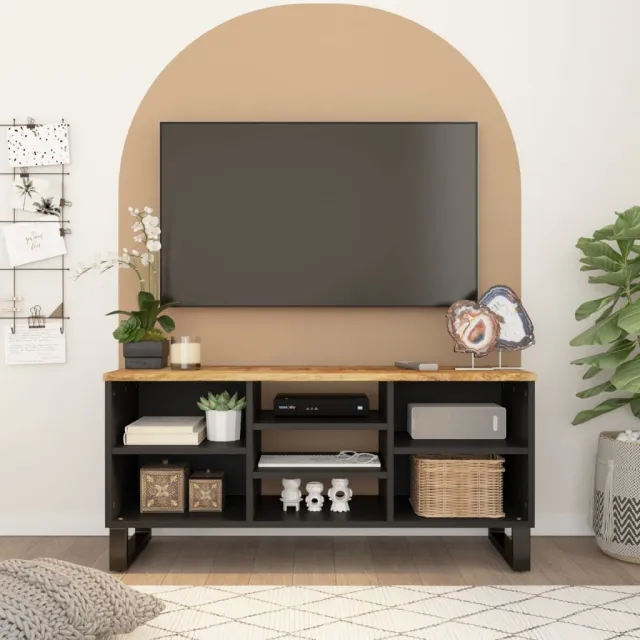 vidaXL Tv-meubel 100x33x46 cm massief mangohout en bewerkt hout Bruin