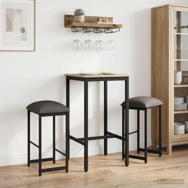vidaXL Barkruk 2 st Lichtgrijs 40 x 32 x 74 cm Bewerkt hout, foto 2