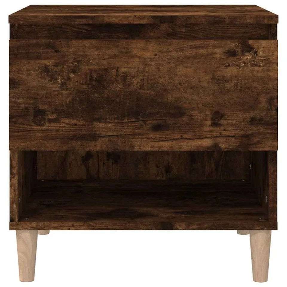 vidaXL Nachtkastje 50x46x50 cm bewerkt hout gerookt eikenkleurig, foto 3