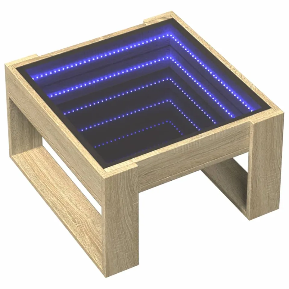vidaXL Salontafel met Infinity LED 50x53x30 cm sonoma eikenkleurig Bruin
