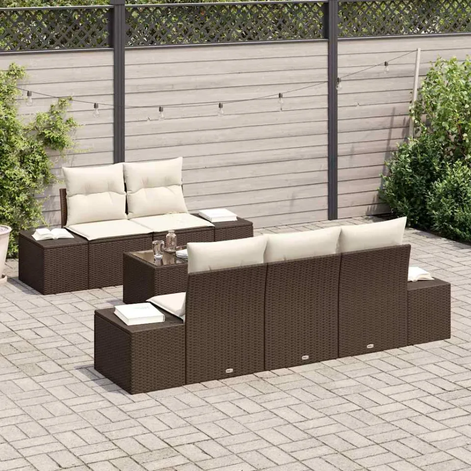 vidaXL Tuin Sofa Set Bruin poly rattan, foto 3