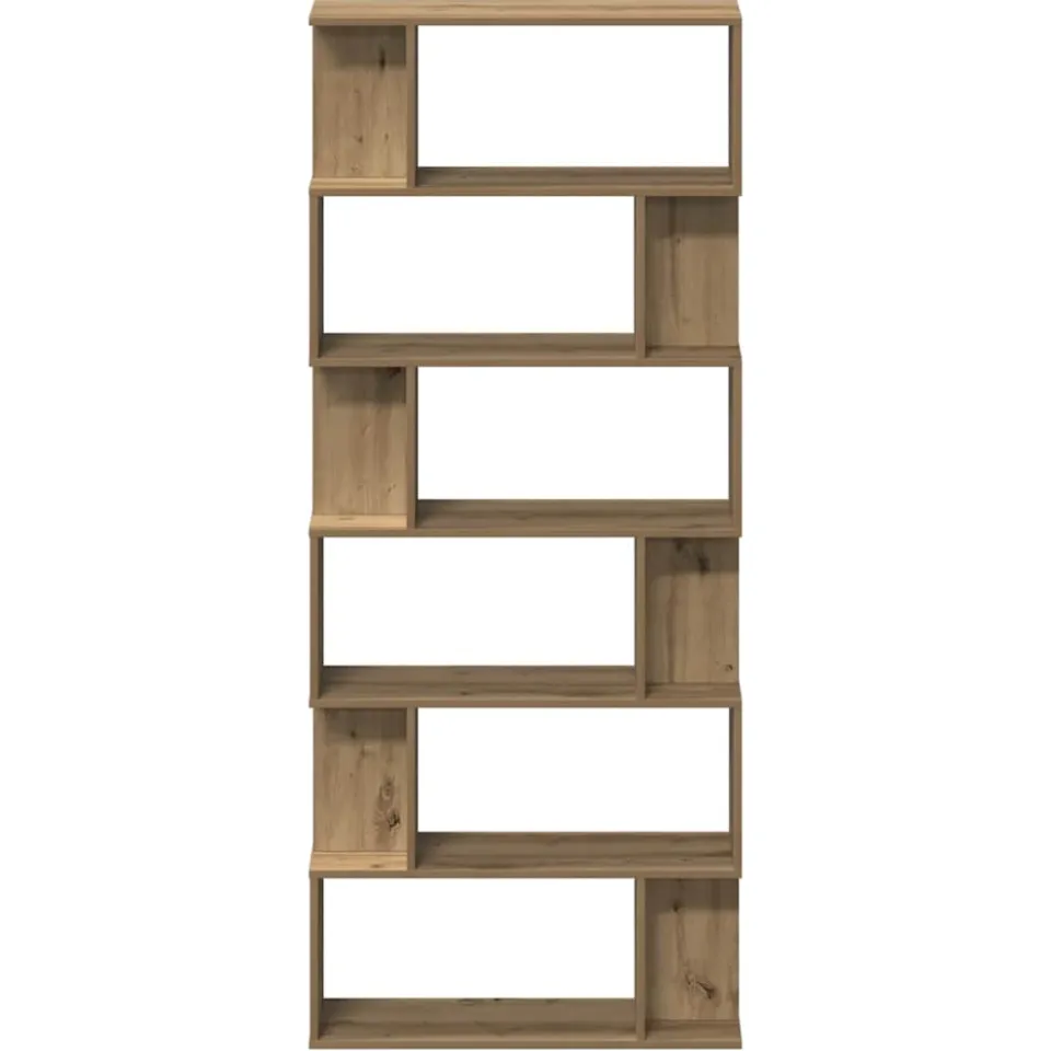 vidaXL Boekenkast 80x24x192 cm bewerkt hout artisanaal eikenkleur Bruin