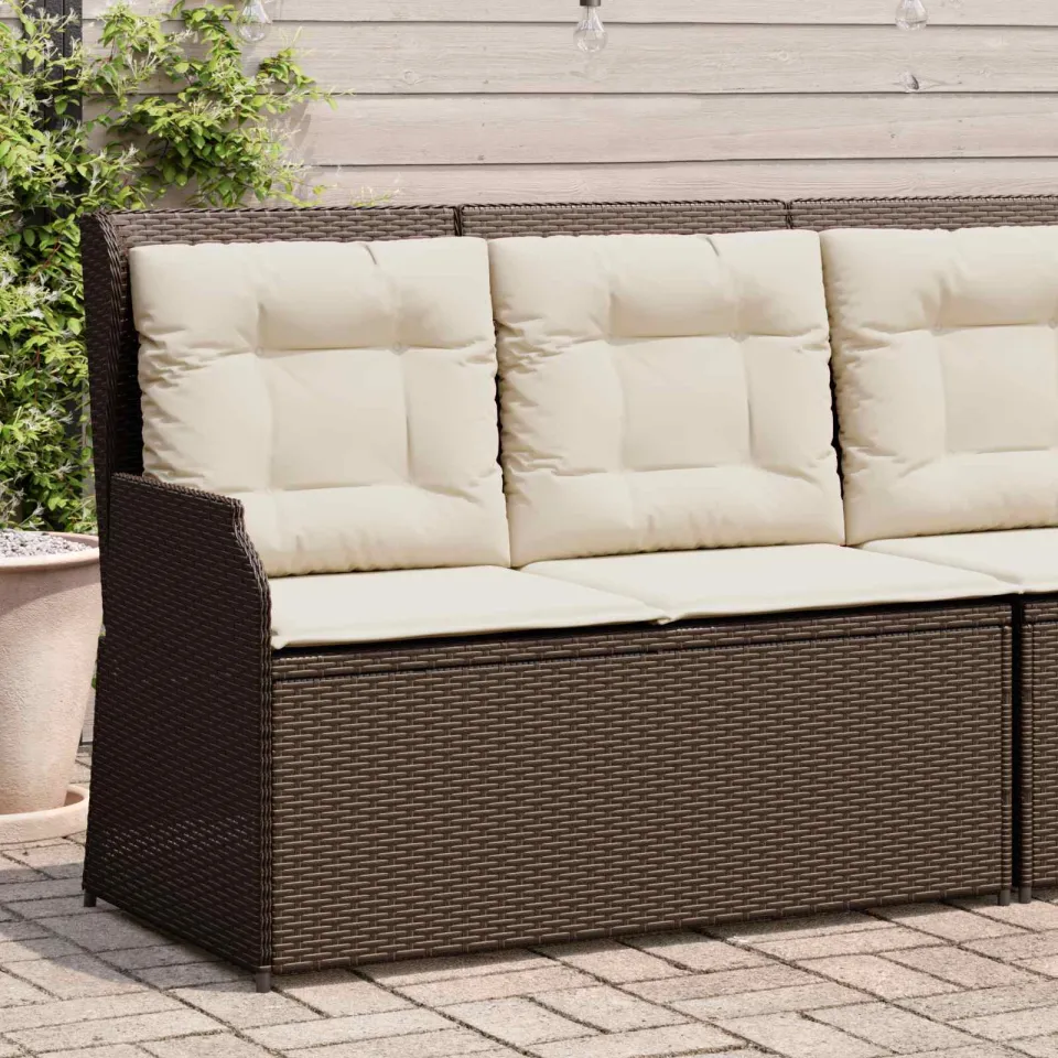 vidaXL Tuinbank Bruin poly rattan, foto 3