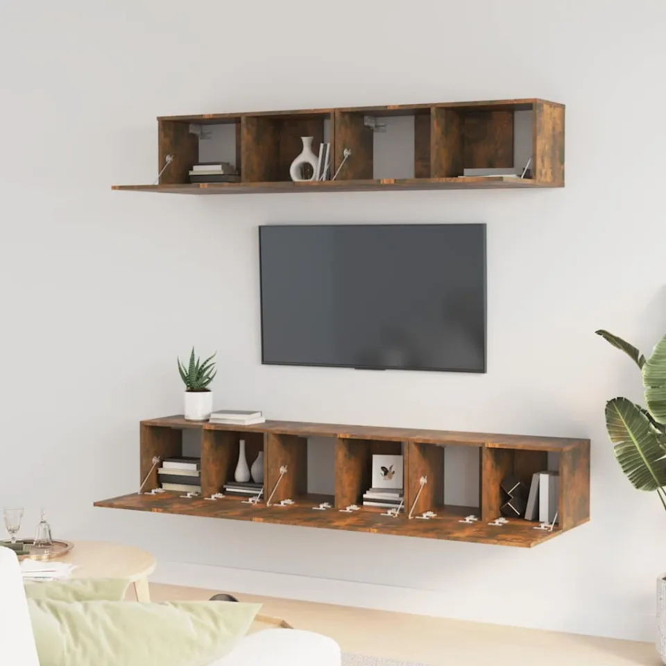 vidaXL 5-delige Tv-meubelset bewerkt hout gerookt eikenkleurig, foto 3