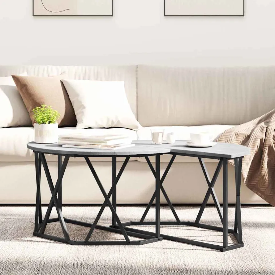 vidaXL Salontafel Grijs Sonoma 80 x 80 x 42 cm, foto 4