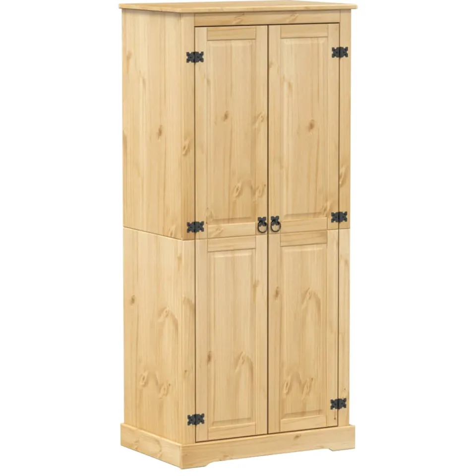 vidaXL Kledingkast Corona 76x50x170 cm massief grenenhout bruin, foto 3