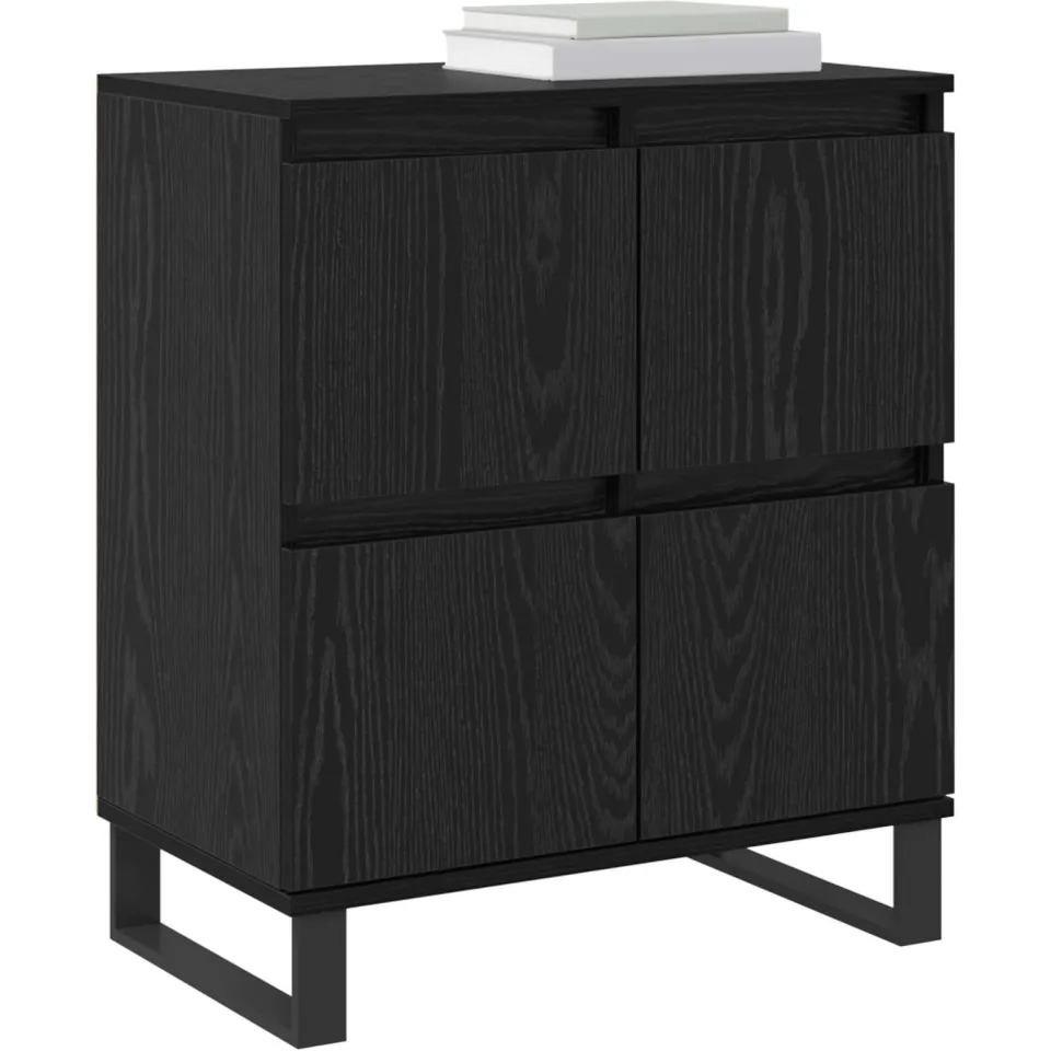 vidaXL Dressoir 3 st Zwart Eiken 60 x 35 x 70 cm