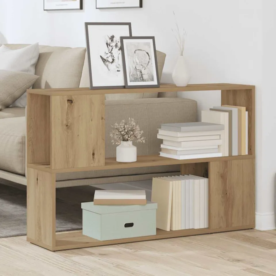 vidaXL Boekenkast 100x24x63 cm bewerkt hout artisanaal eikenkleur, foto 2