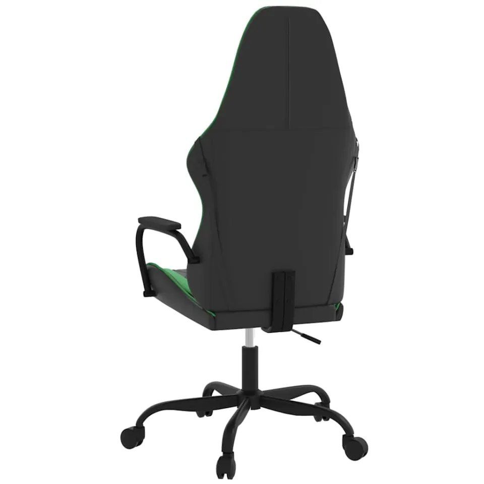 vidaXL Massage gamestoel kunstleer zwart en groen, foto 4
