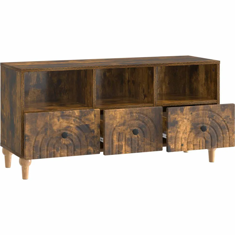 vidaXL TV-kast 102 x 34,5 x 50 cm Gerookte Eik Geconstrueerd hout bruin, foto 4