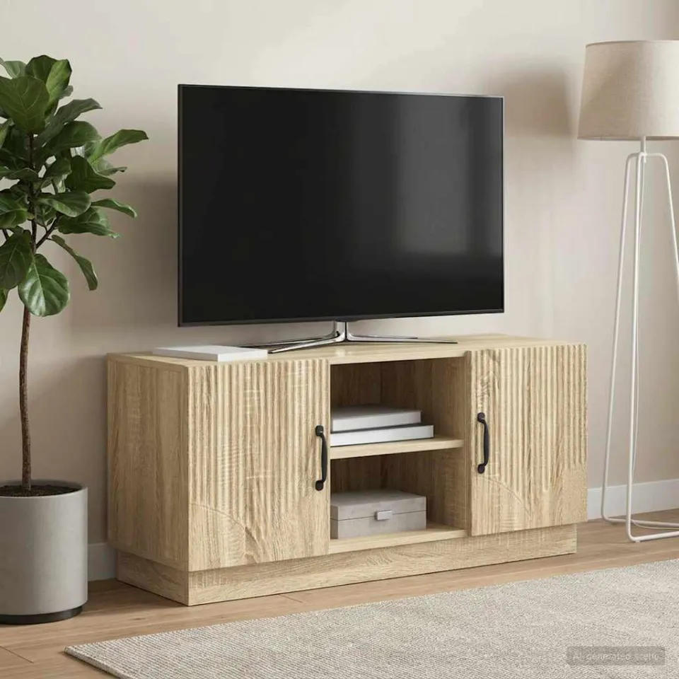 vidaXL TV-kast 102 x 34,5 x 47 cm Sonoma Eiken Bewerkt hout, foto 4
