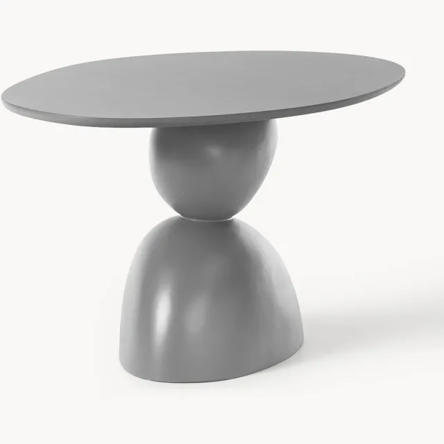 Westwing Collection Ovale eettafel Sahra met organisch design, 180 x 90 cm Grijs