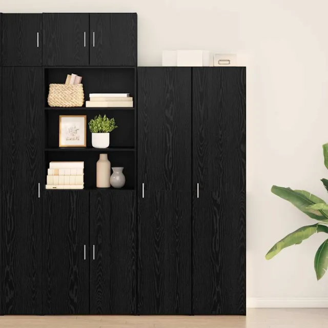 vidaXL Hoge kast Zwart Eiken 40 x 42,5 x 185 cm, foto 2