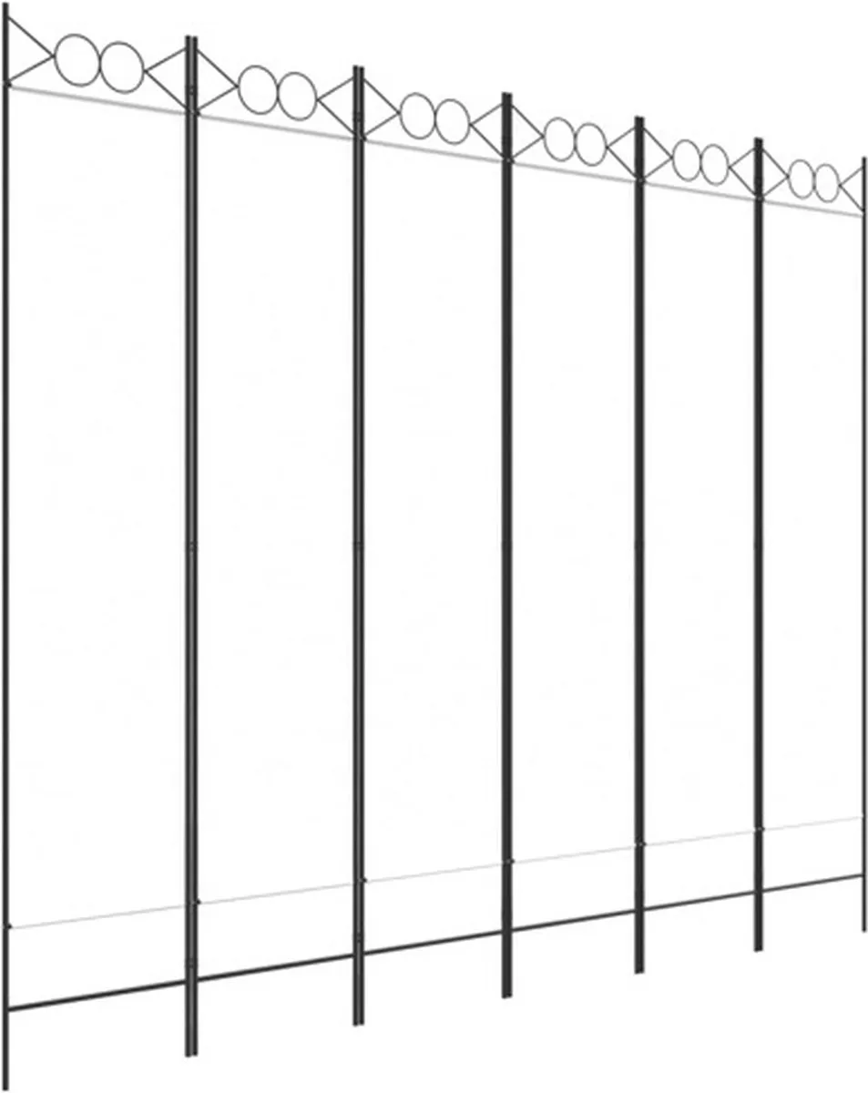 vidaXL Kamerscherm met 6 panelen 240x200 cm stof wit, foto 3