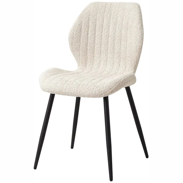 ITRONIQ Eetkamerstoelen Set Van 4 - Fluweel - Zwarte Metalen Poten - Moderne Eetkamerstoelen - Comfortabel Zitdesign - Beige