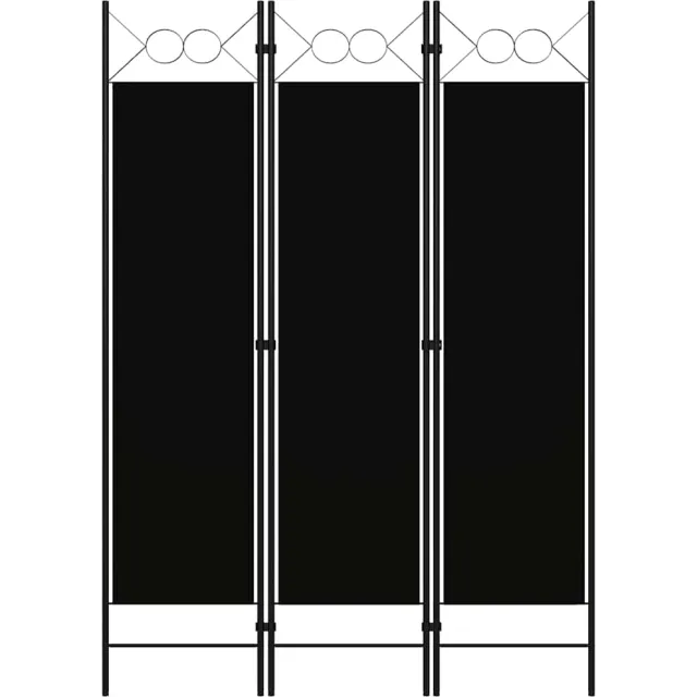 vidaXL Kamerscherm met 3 panelen 120x180 cm zwart