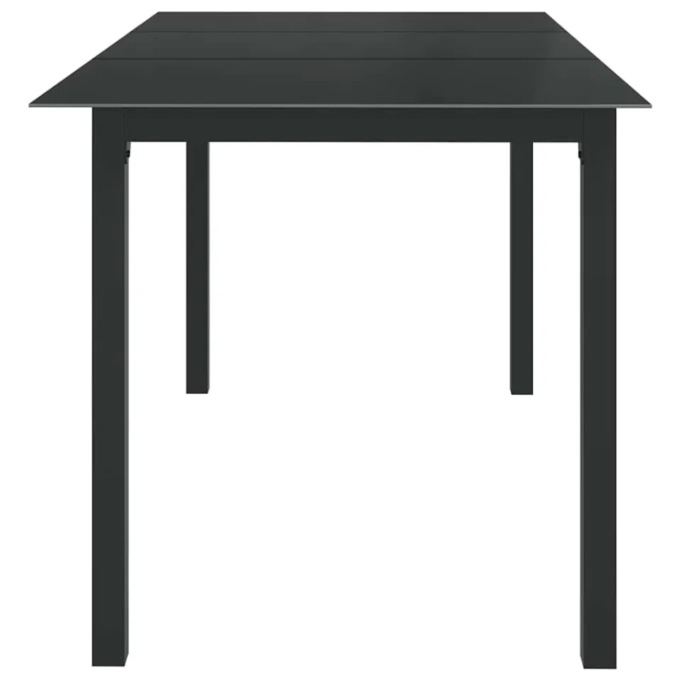 vidaXL Tuintafel 150x90x74 cm aluminium en glas zwart, foto 3