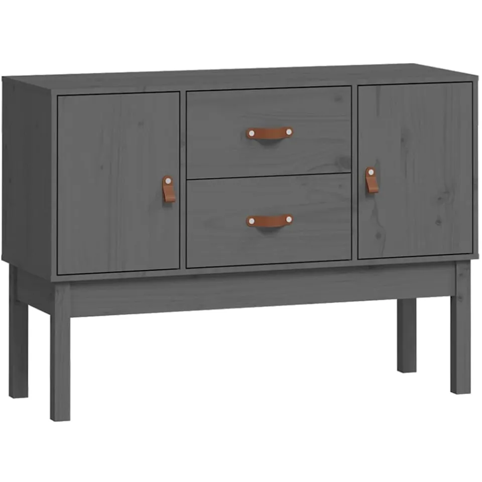 vidaXL Dressoir 110x40x78 cm massief grenenhout grijs