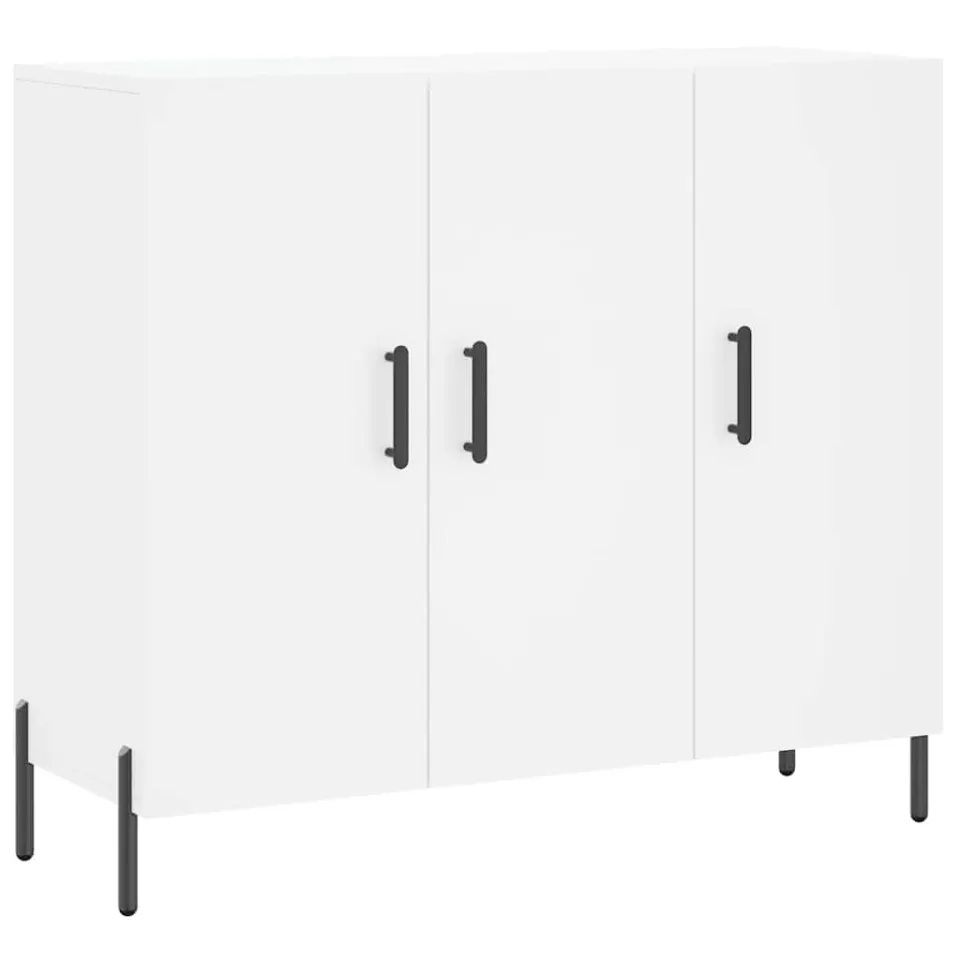vidaXL Dressoir 90x34x80 cm bewerkt hout wit, foto 3