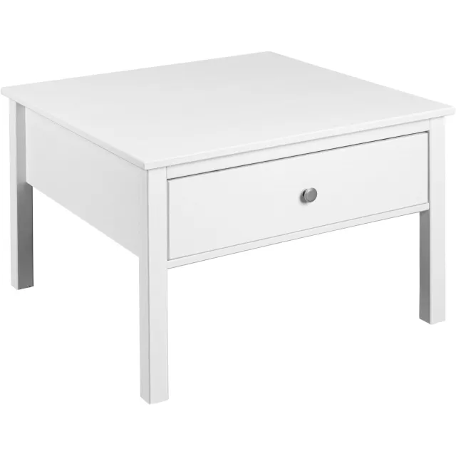 Furnilux Salontafel Chilly Home 70 x 70 cm wit massief hout met lade