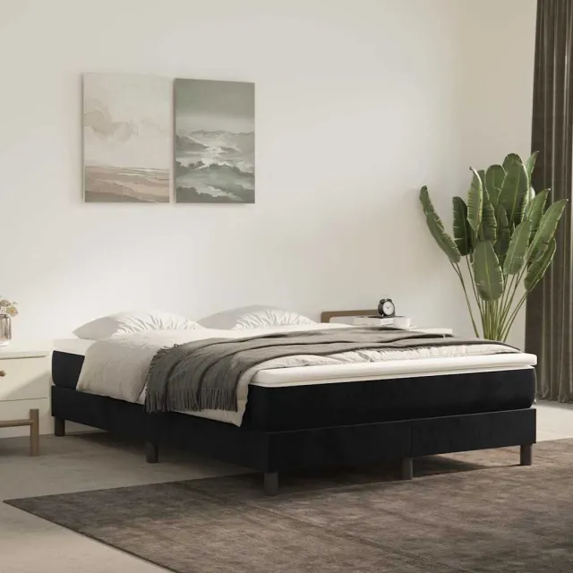 vidaXL Pocketveringmatras medium 140x220x20 cm fluweel zwart