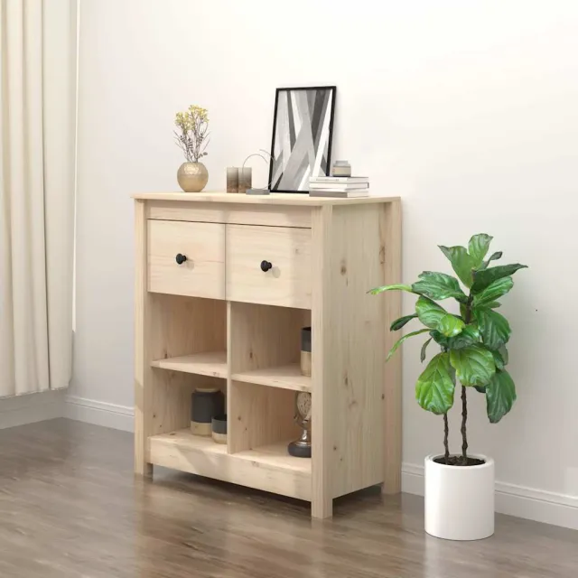 vidaXL Dressoir 70x35x80 cm massief grenenhout bruin, foto 2