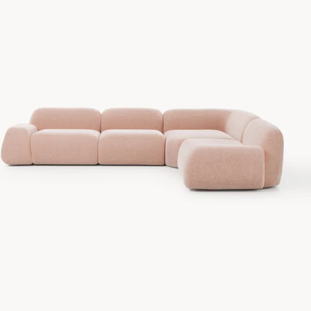 Westwing Collection Modulaire hoekbank Wolke (4-zits) Roze
