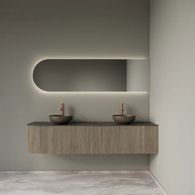Gliss Design Badkamermeubelset Gliss Design Alluro 180 cm Rechts Corn Silk