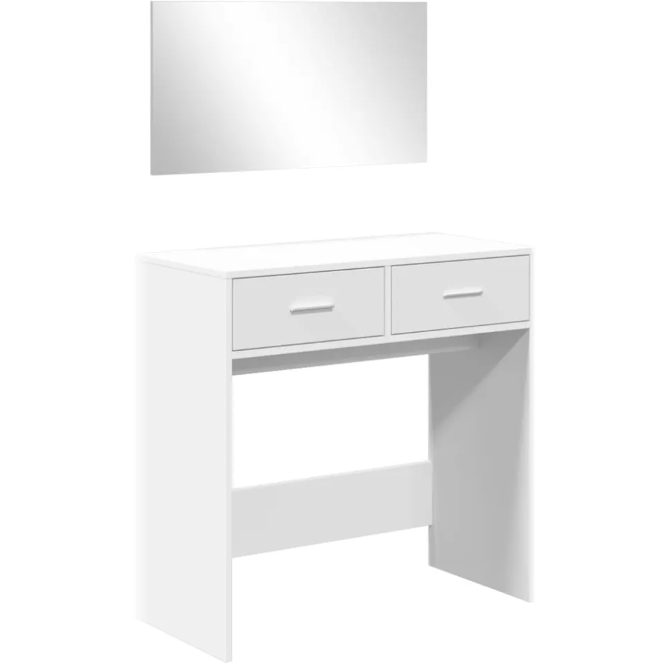 vidaXL Kaptafel met spiegel 80x39x80 cm wit