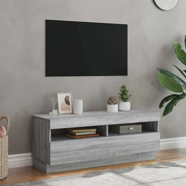 vidaXL Tv-meubel met LED-verlichting 100x35x40 cm grijs sonoma eiken, foto 2