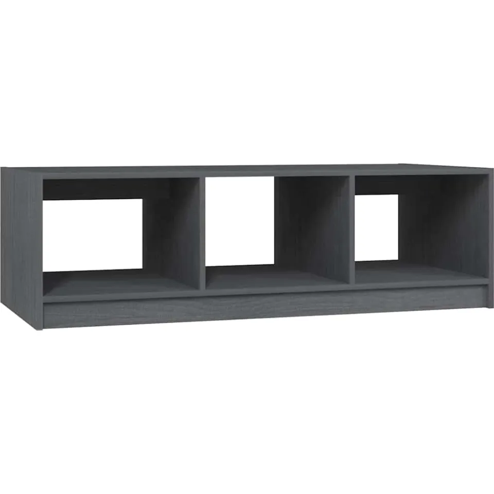 vidaXL Salontafel 110x50x34 cm massief grenenhout grijs