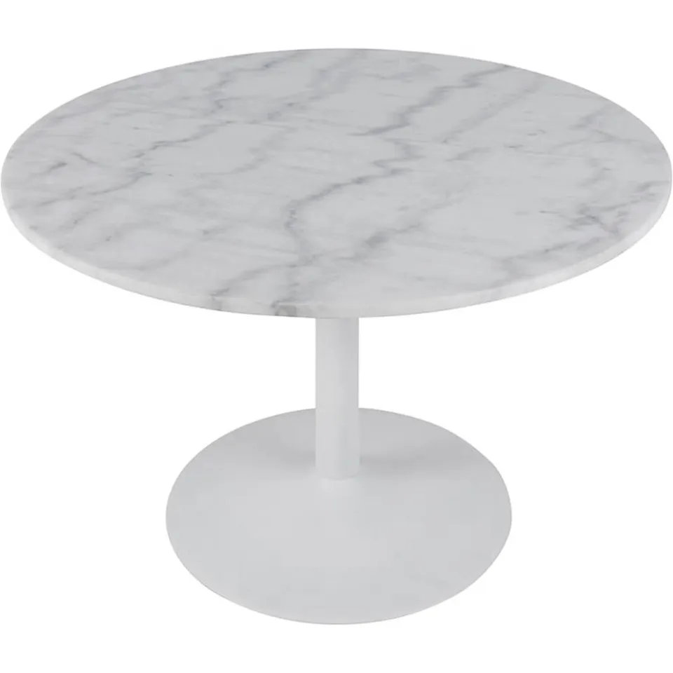 Lisomme Luci eettafel marmer wit - wit metalen onderstel - Ø110 cm, foto 4
