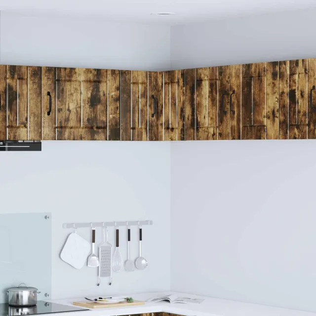 vidaXL Wandhoekkast LUCCA Gerookt eiken 57 x 57 x 40 cm Bewerkt hout Bruin