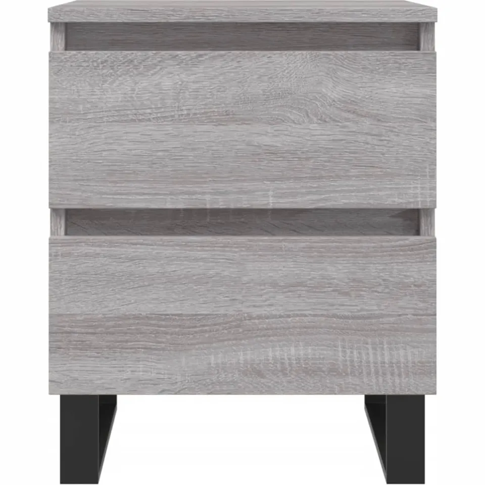 vidaXL Nachtkastjes 2 st 40x35x50 cm bewerkt hout grijs sonoma eiken